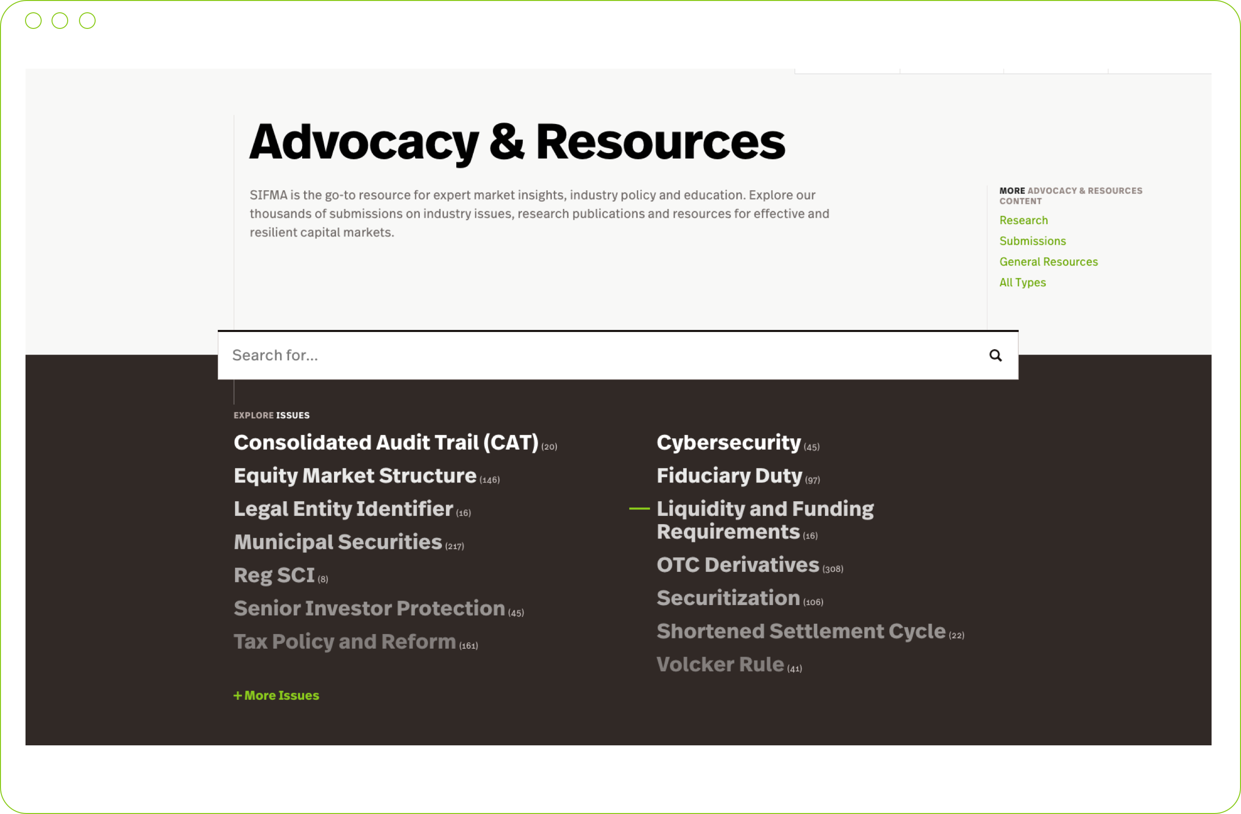 SIFMA Advocacy and Resource Page