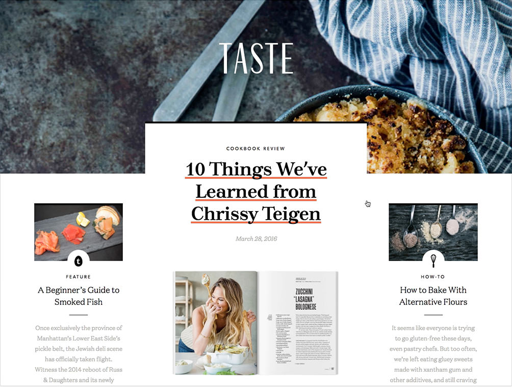 example of the taste website