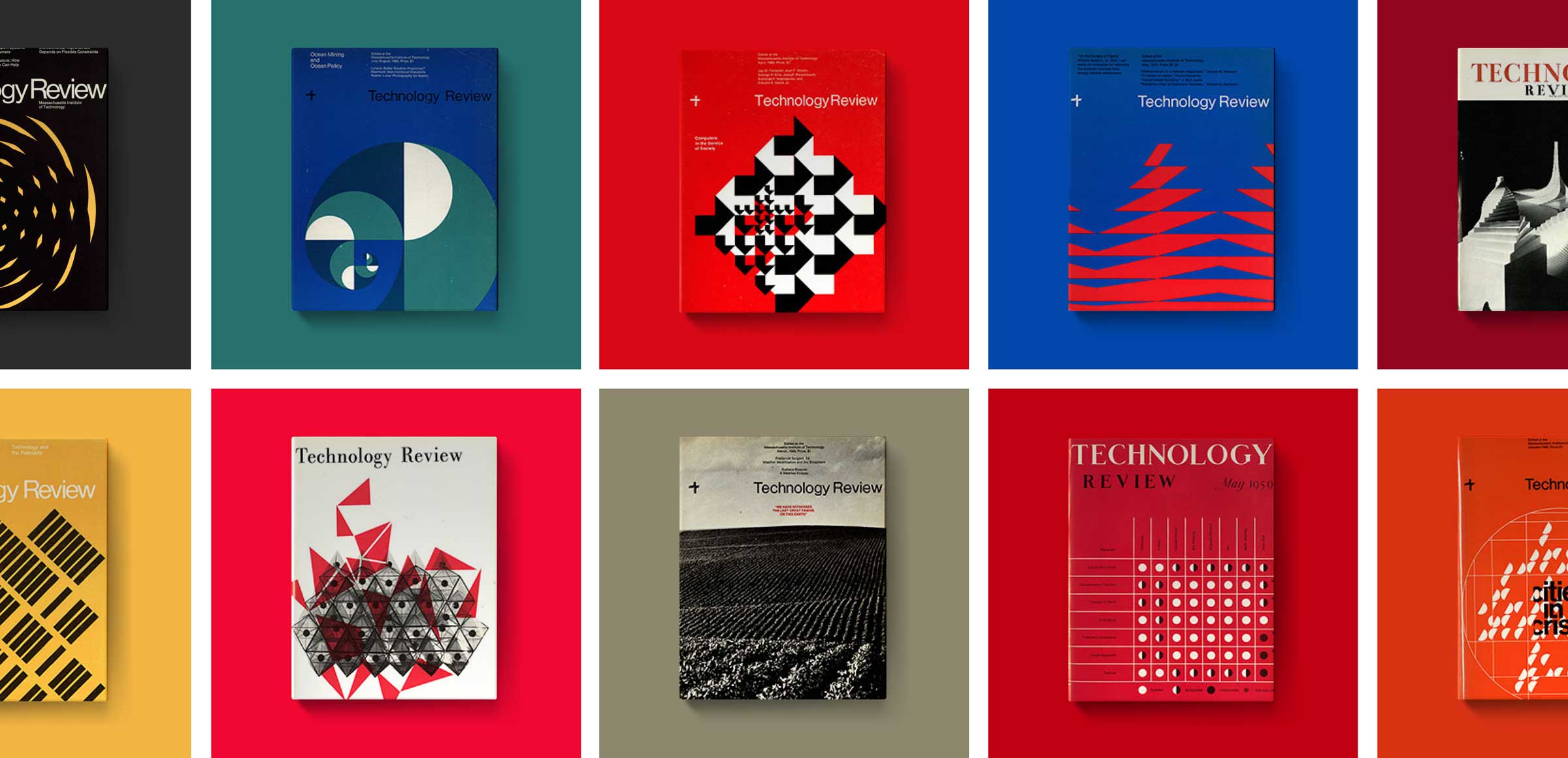 multiple technology review magazine covers