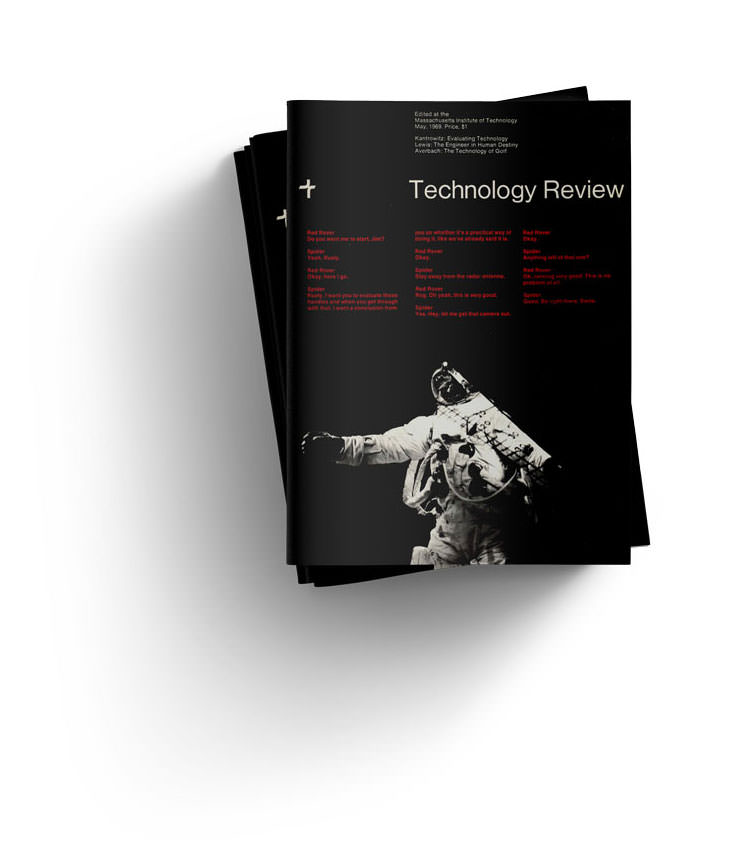 shots of the technology review magazine cover