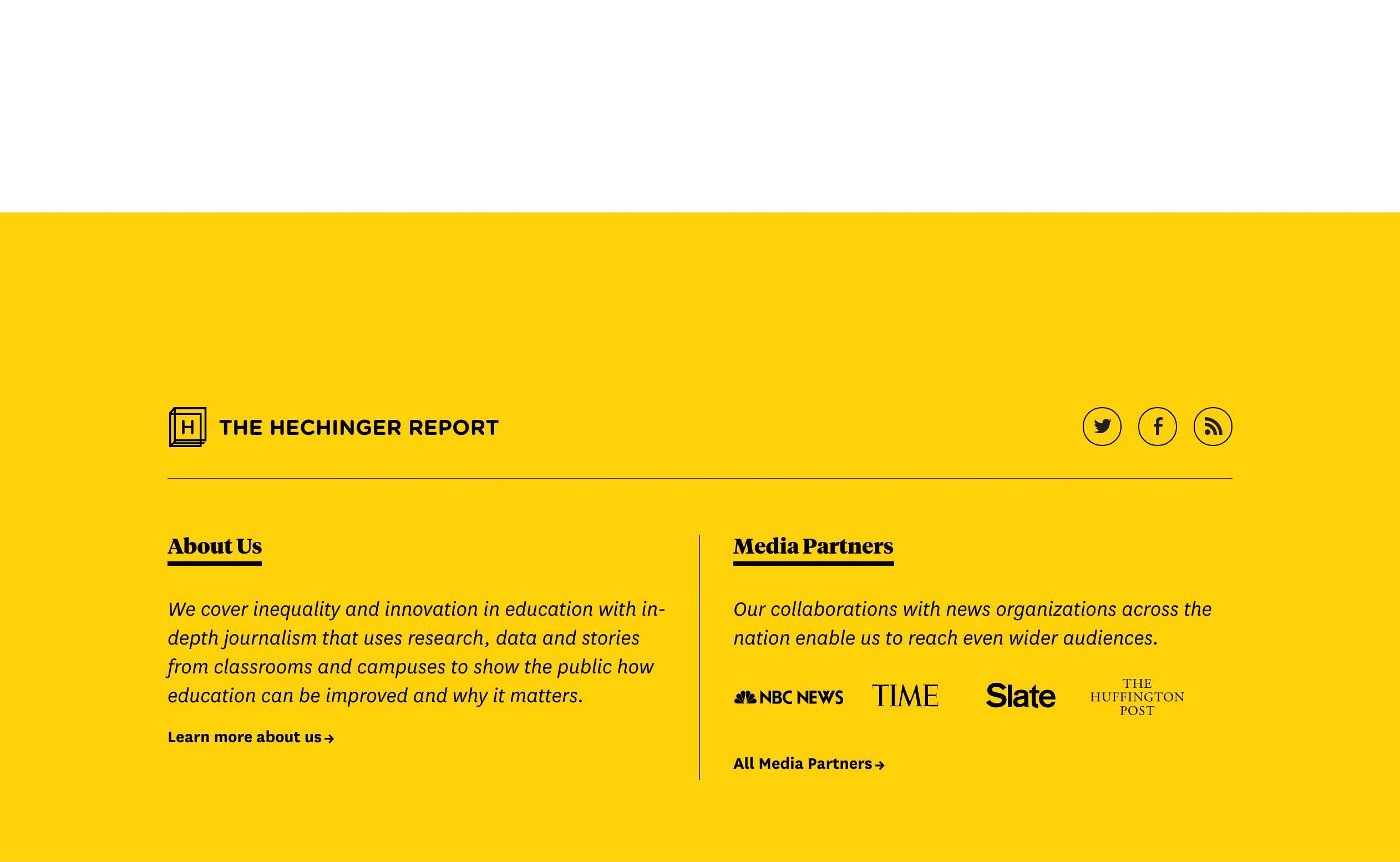 a section of the hechinger report page